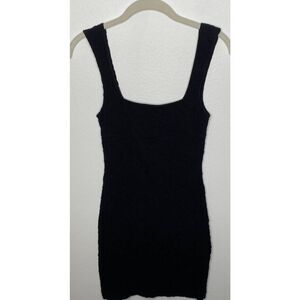Free People textured Tank Mini Dress ruched crinkle bodycon Black XS Homecoming